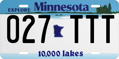 MN license plate 027TTT