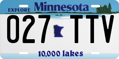 MN license plate 027TTV