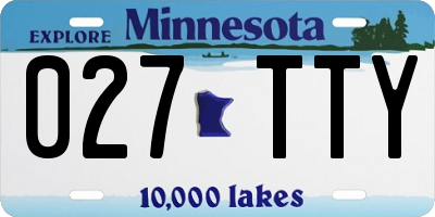 MN license plate 027TTY