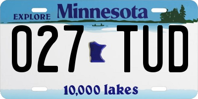 MN license plate 027TUD