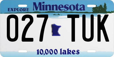 MN license plate 027TUK
