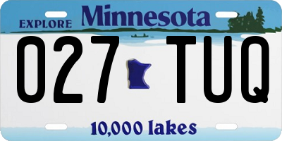 MN license plate 027TUQ