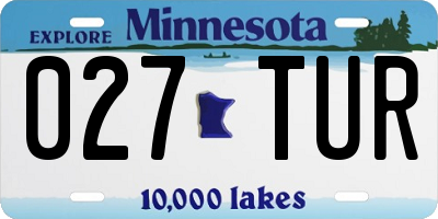 MN license plate 027TUR
