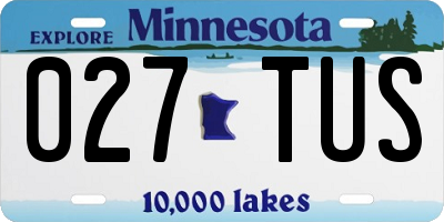 MN license plate 027TUS