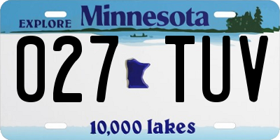MN license plate 027TUV
