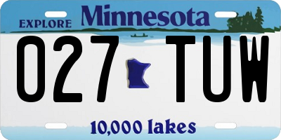 MN license plate 027TUW