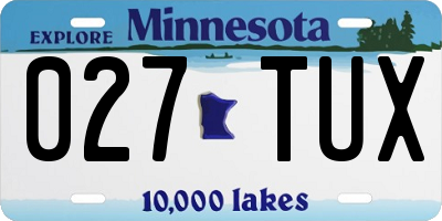 MN license plate 027TUX