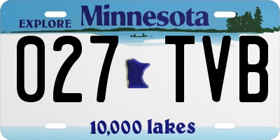 MN license plate 027TVB