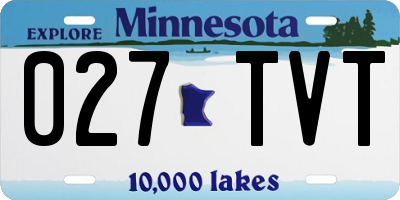 MN license plate 027TVT