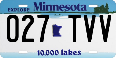 MN license plate 027TVV