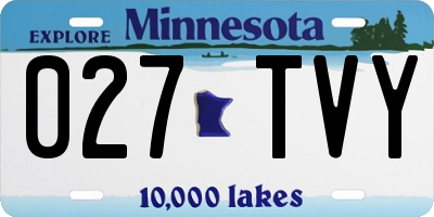 MN license plate 027TVY