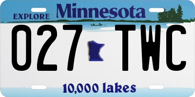 MN license plate 027TWC