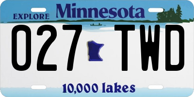 MN license plate 027TWD