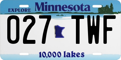 MN license plate 027TWF