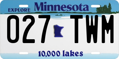 MN license plate 027TWM