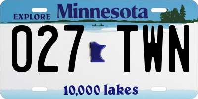 MN license plate 027TWN