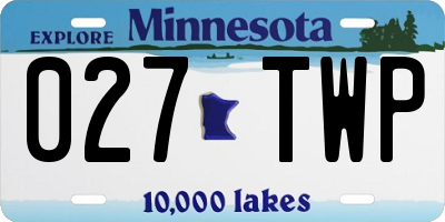 MN license plate 027TWP