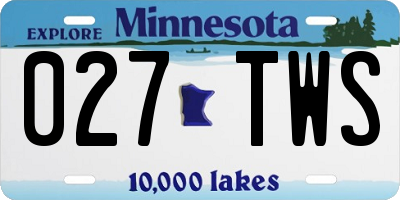 MN license plate 027TWS
