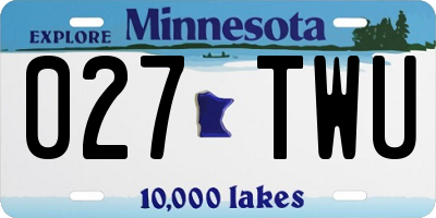 MN license plate 027TWU