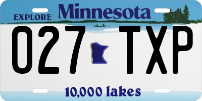 MN license plate 027TXP