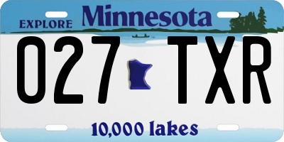 MN license plate 027TXR