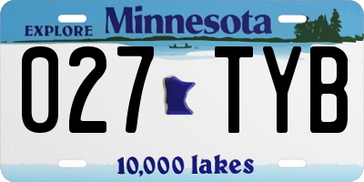 MN license plate 027TYB