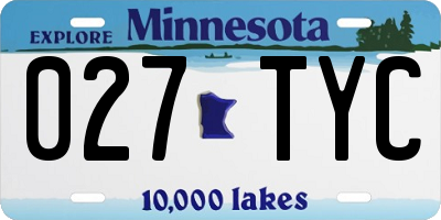 MN license plate 027TYC