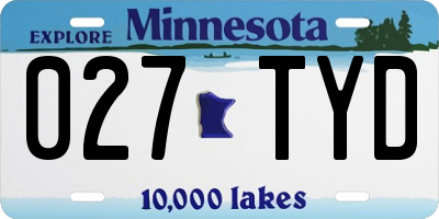 MN license plate 027TYD