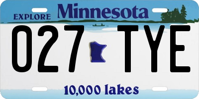 MN license plate 027TYE