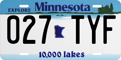 MN license plate 027TYF