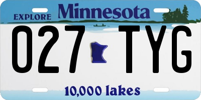 MN license plate 027TYG