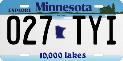 MN license plate 027TYI