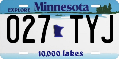 MN license plate 027TYJ