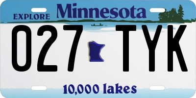MN license plate 027TYK