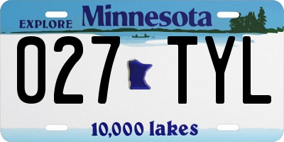 MN license plate 027TYL