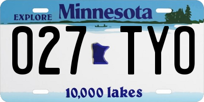 MN license plate 027TYO