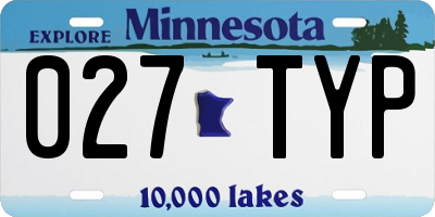 MN license plate 027TYP