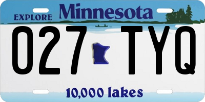 MN license plate 027TYQ
