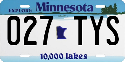 MN license plate 027TYS