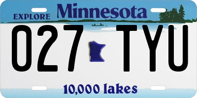 MN license plate 027TYU
