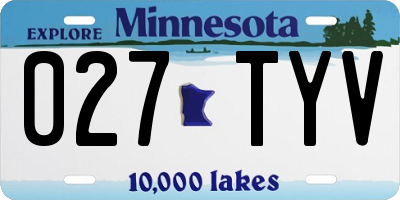 MN license plate 027TYV