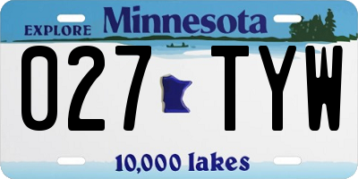 MN license plate 027TYW