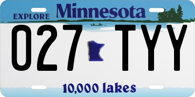 MN license plate 027TYY