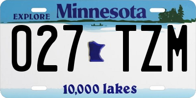 MN license plate 027TZM