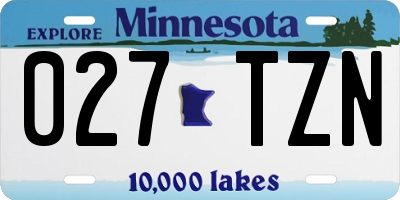 MN license plate 027TZN