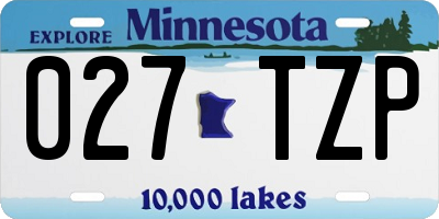 MN license plate 027TZP