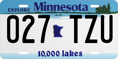 MN license plate 027TZU