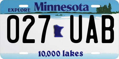 MN license plate 027UAB