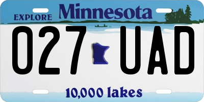 MN license plate 027UAD