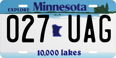 MN license plate 027UAG